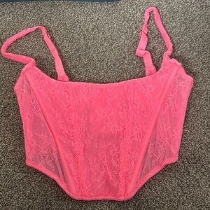 Urban Outfitters Pink Lace Crop Top